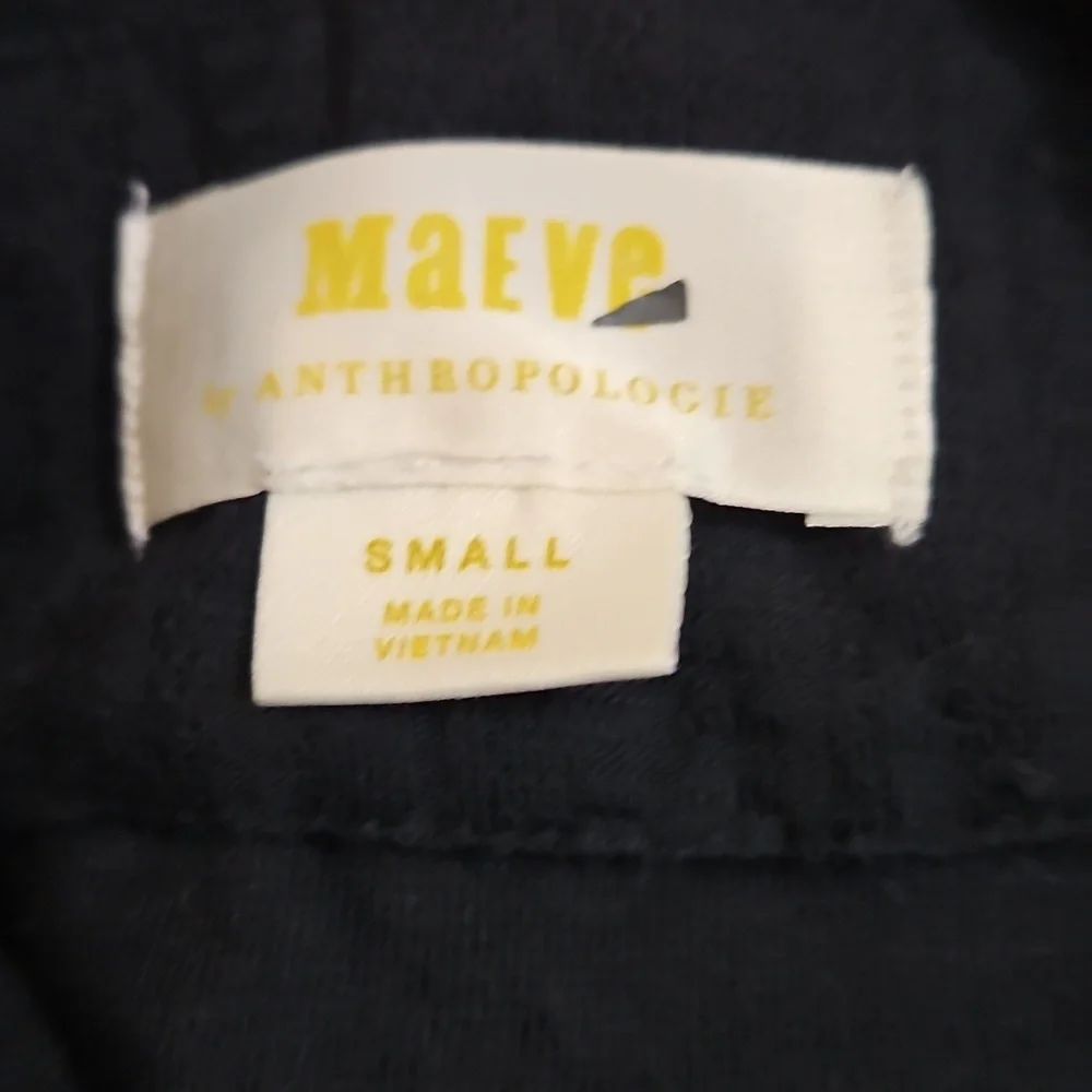 Mauve by Anthropology Black Tank Top Buttons Sides Sz S Womens - Picture 4 of 6